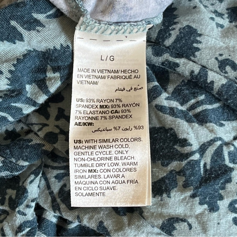 Soma Pajama Pants Blue Teal Damask L VGUC - Picture 7 of 7